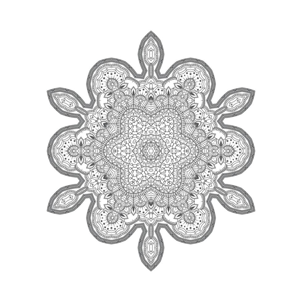 vetor de mandala de arte de linha elegante para design