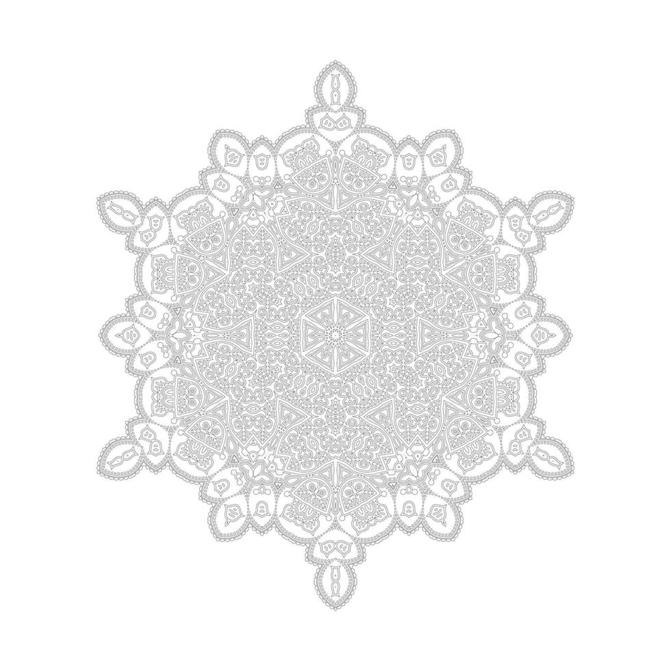 vetor de mandala de arte de linha elegante para design