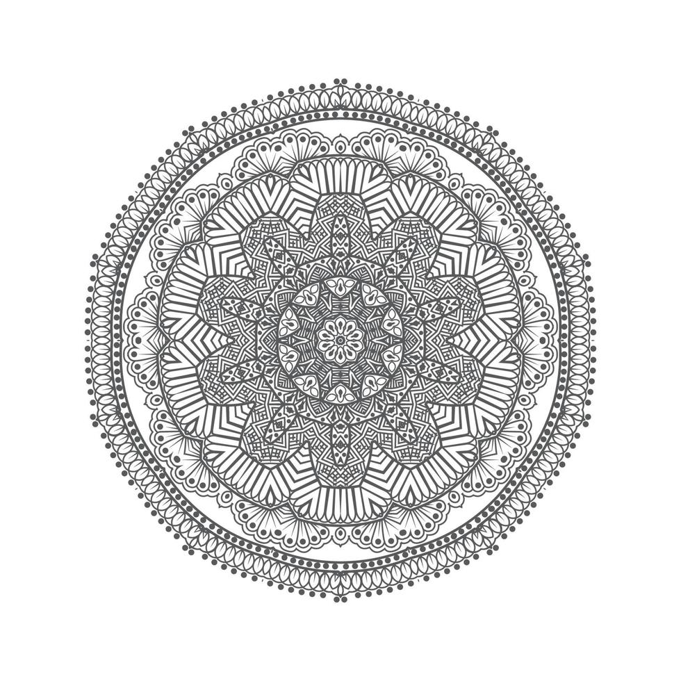 vetor de mandala de arte de linha linda para design