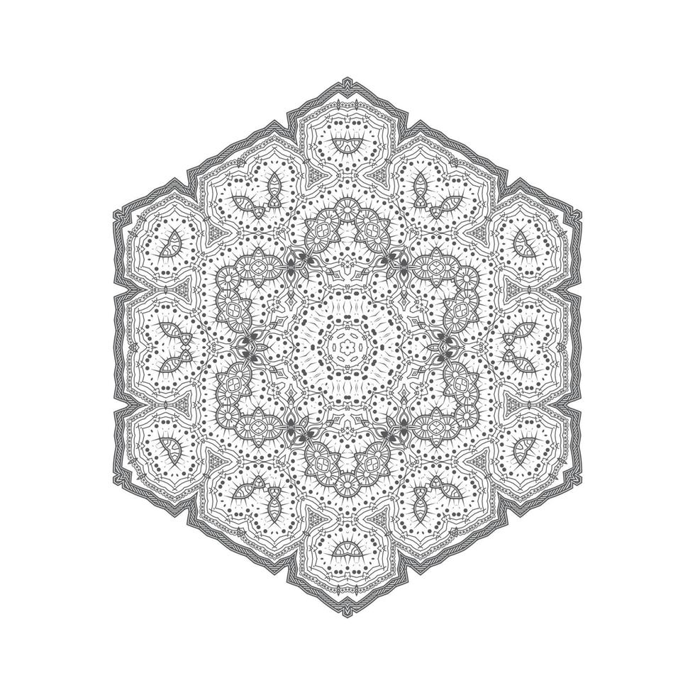 vetor de mandala de arte de linha para design