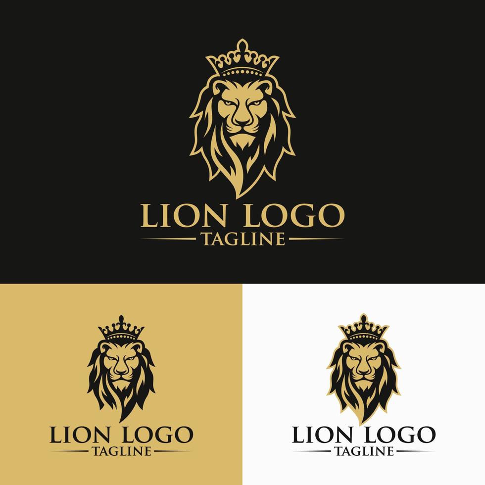 modelo de vetor de design de logotipo de leão de luxo