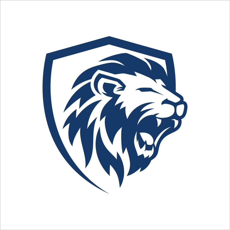 modelo de logotipo de leão rugindo vetor
