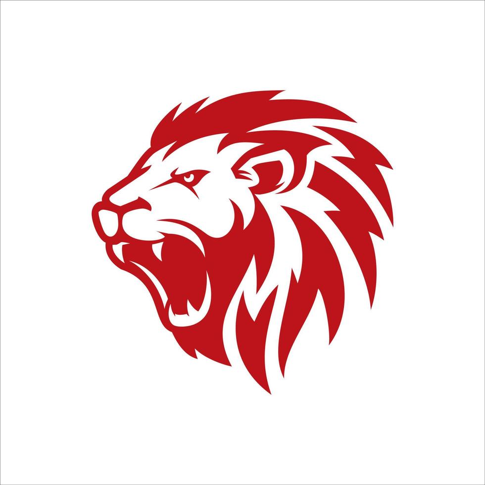 ilustração de design de modelo de logotipo de leão rugindo vetor