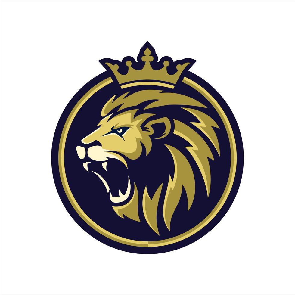 modelo de vetor de design de logotipo de leão rugindo