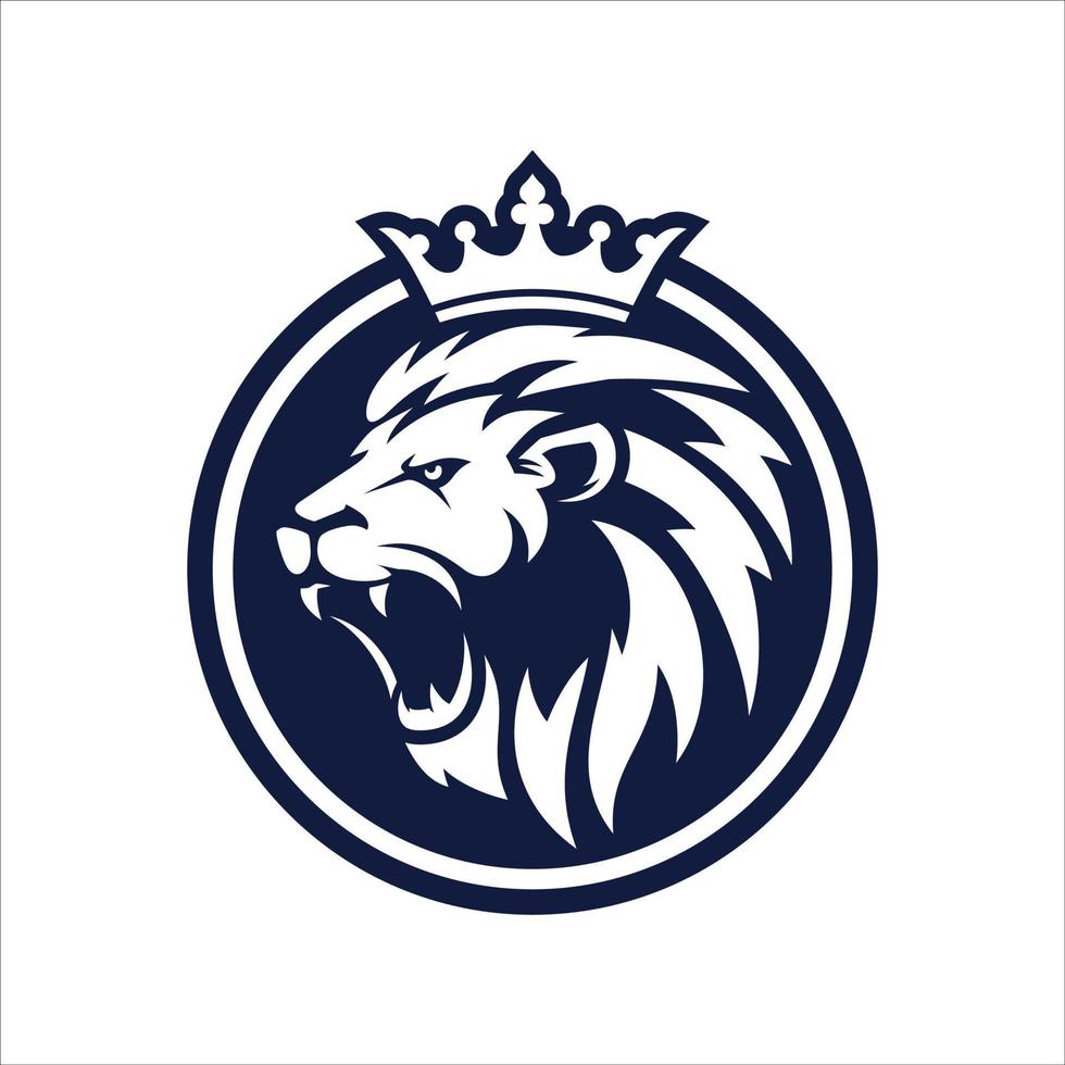modelo de vetor de design de logotipo de leão rugindo
