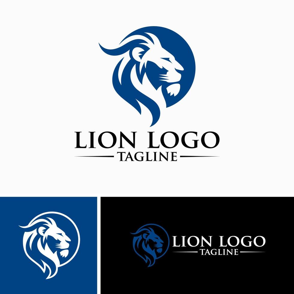 modelo de vetor de design de logotipo de cabeça de leão