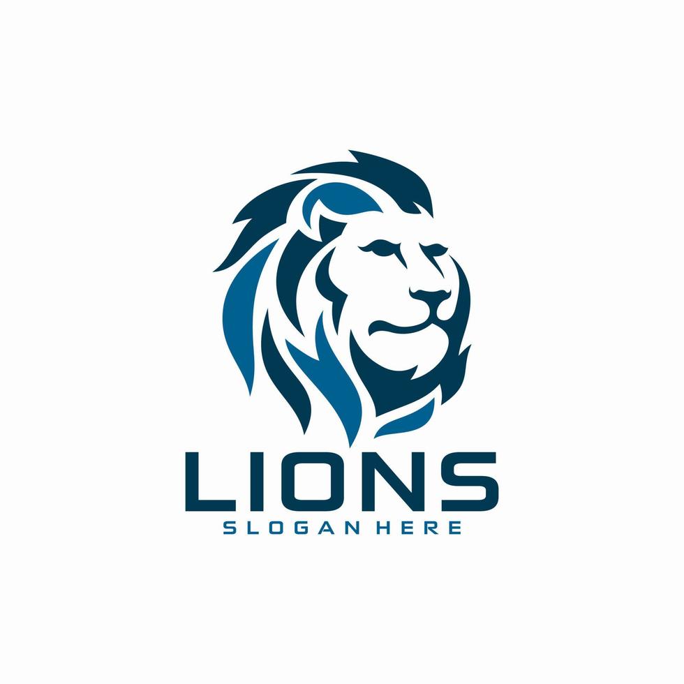 modelo de vetor de imagem de logotipo de rei leão de luxo