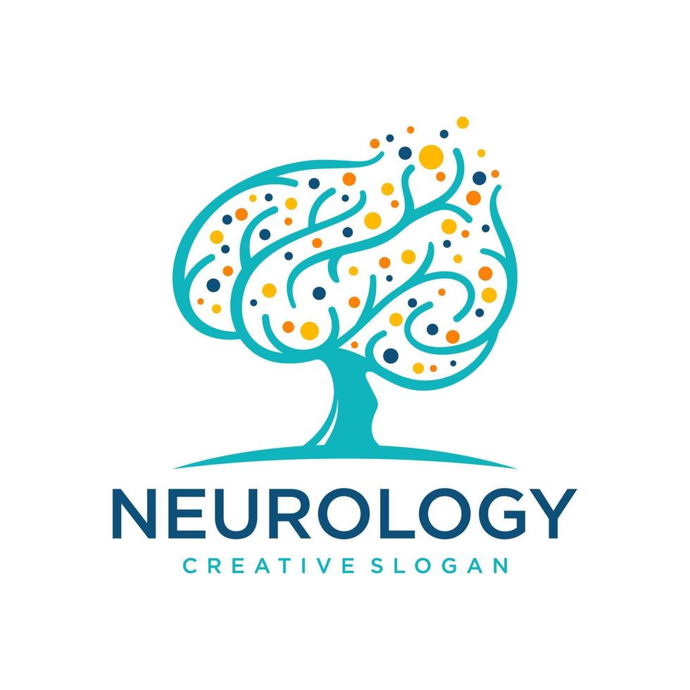 ícone do logotipo do neuro cérebro para empresas de saúde, centro médico, modelo de vetor médico