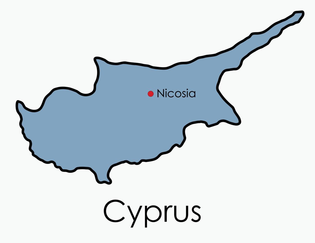 Chipre mapa desenho à mão livre sobre fundo branco. vetor