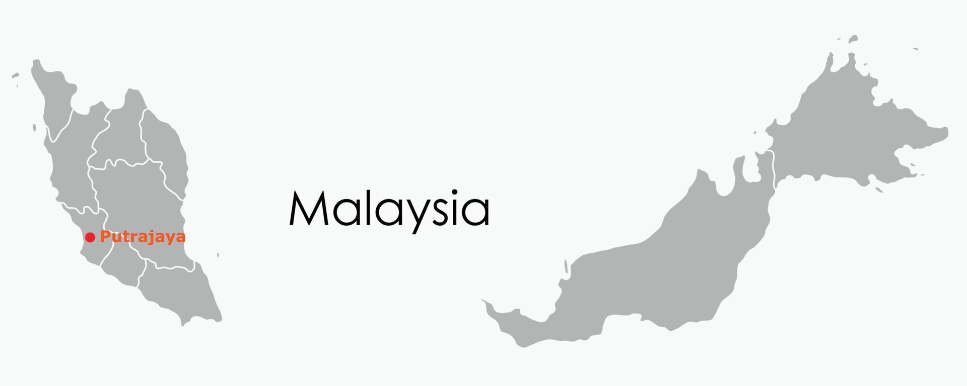 doodle mapa de desenho à mão livre da malásia. vetor