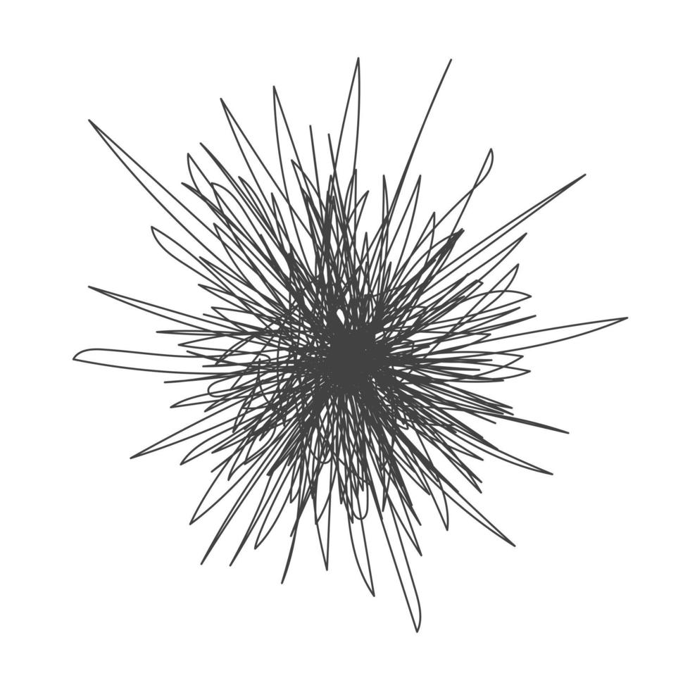 emaranhado caos abstrato mão desenhada ilustração em vetor bola rabisco bagunçado.