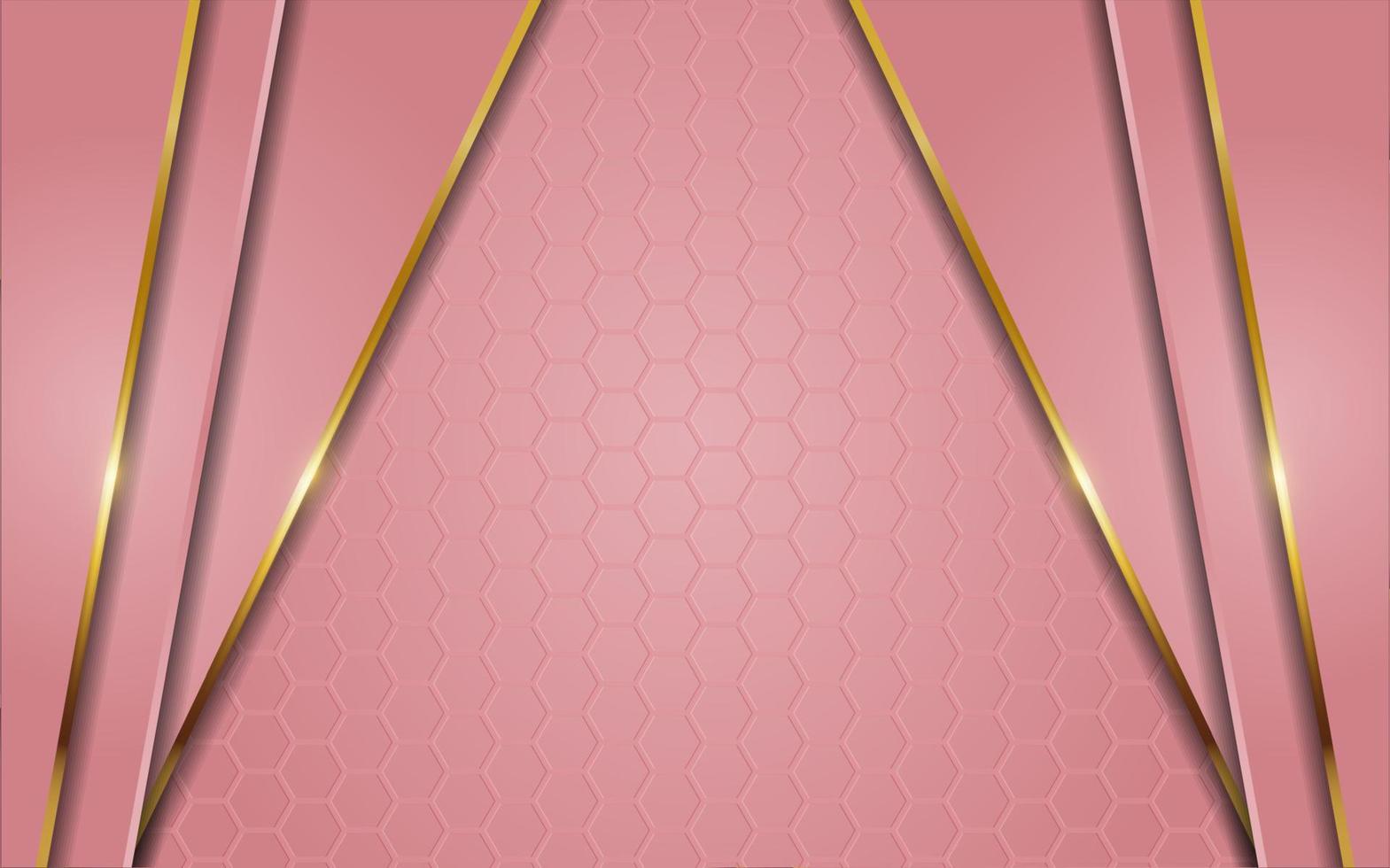 combinação de fundo gradiente rosa de luxo com linha de ouro vetor