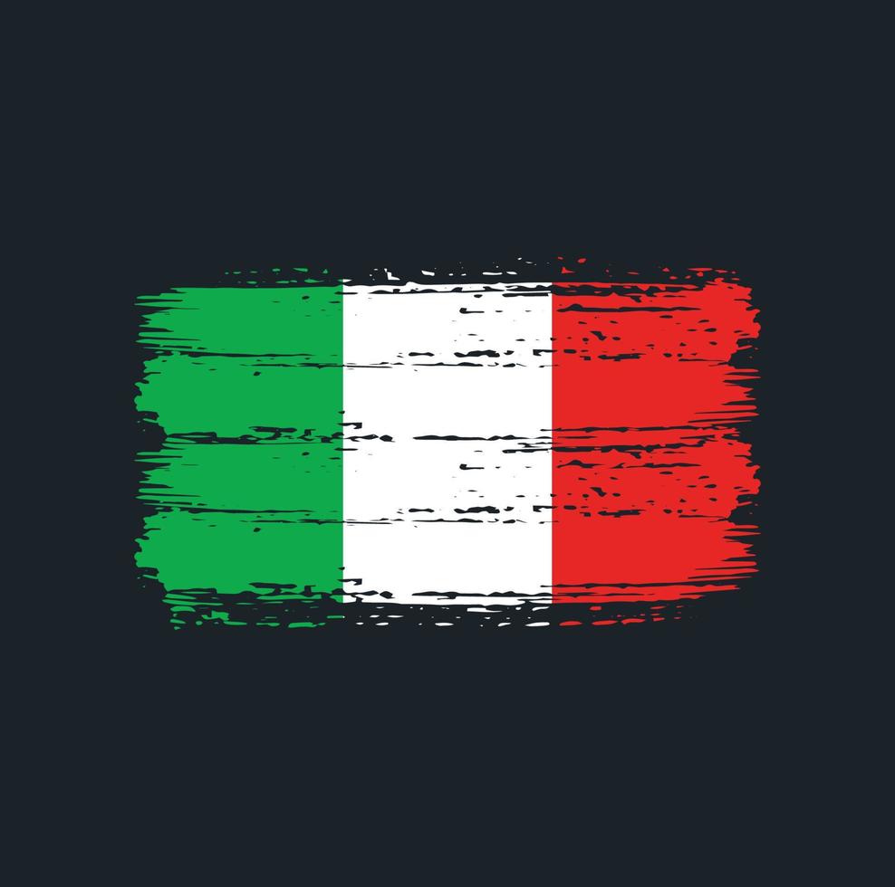 pinceladas de bandeira da itália. bandeira nacional vetor
