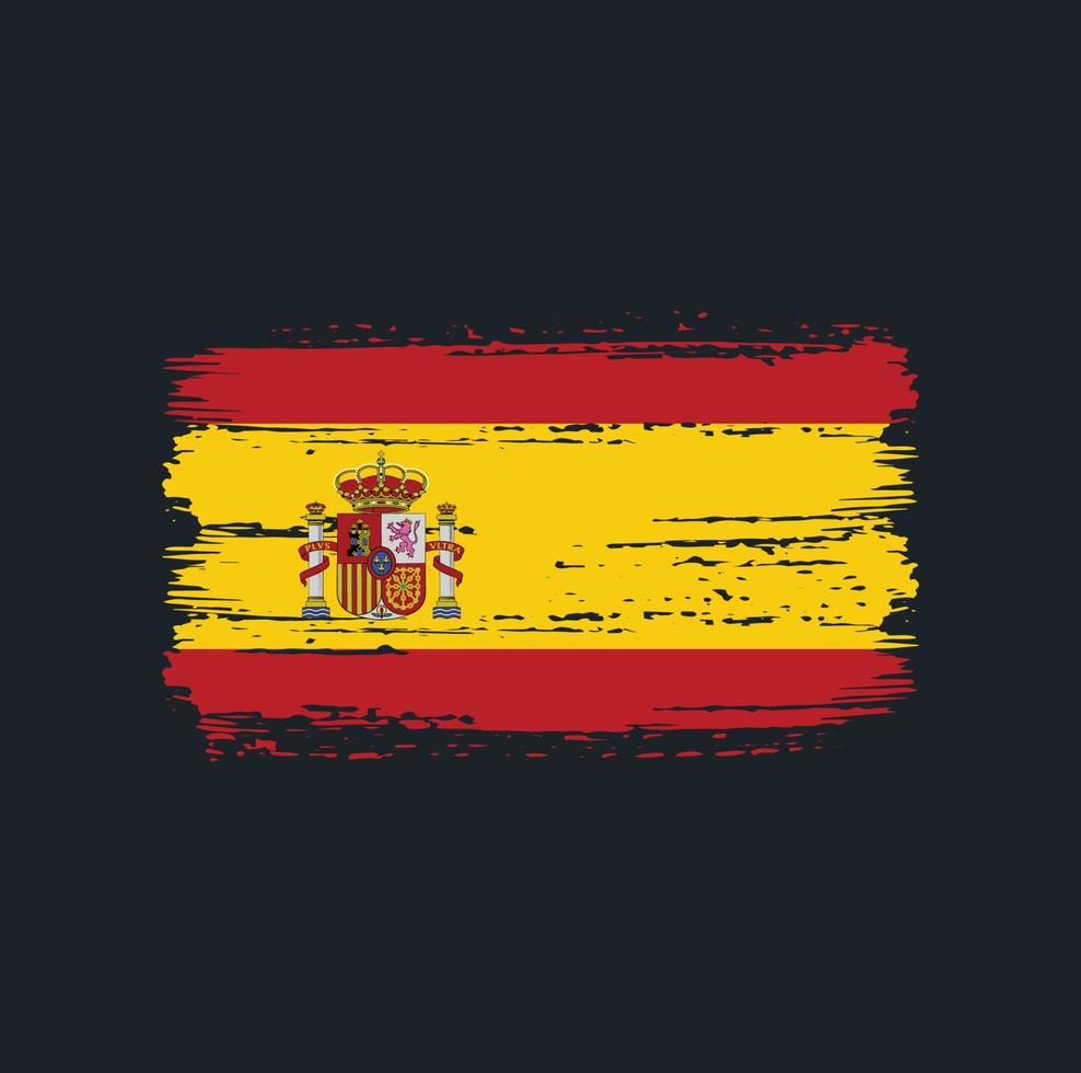 pinceladas de bandeira espanha. bandeira nacional vetor