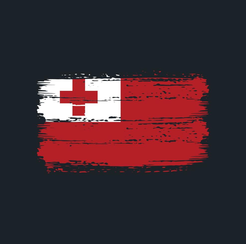 pinceladas de bandeira de tonga. bandeira nacional vetor