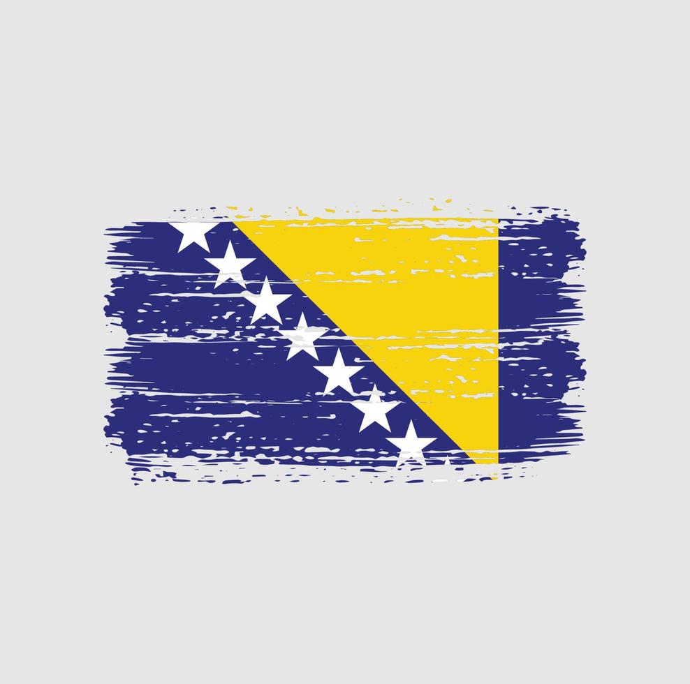 pinceladas de bandeira da bósnia herzegovina. bandeira nacional vetor