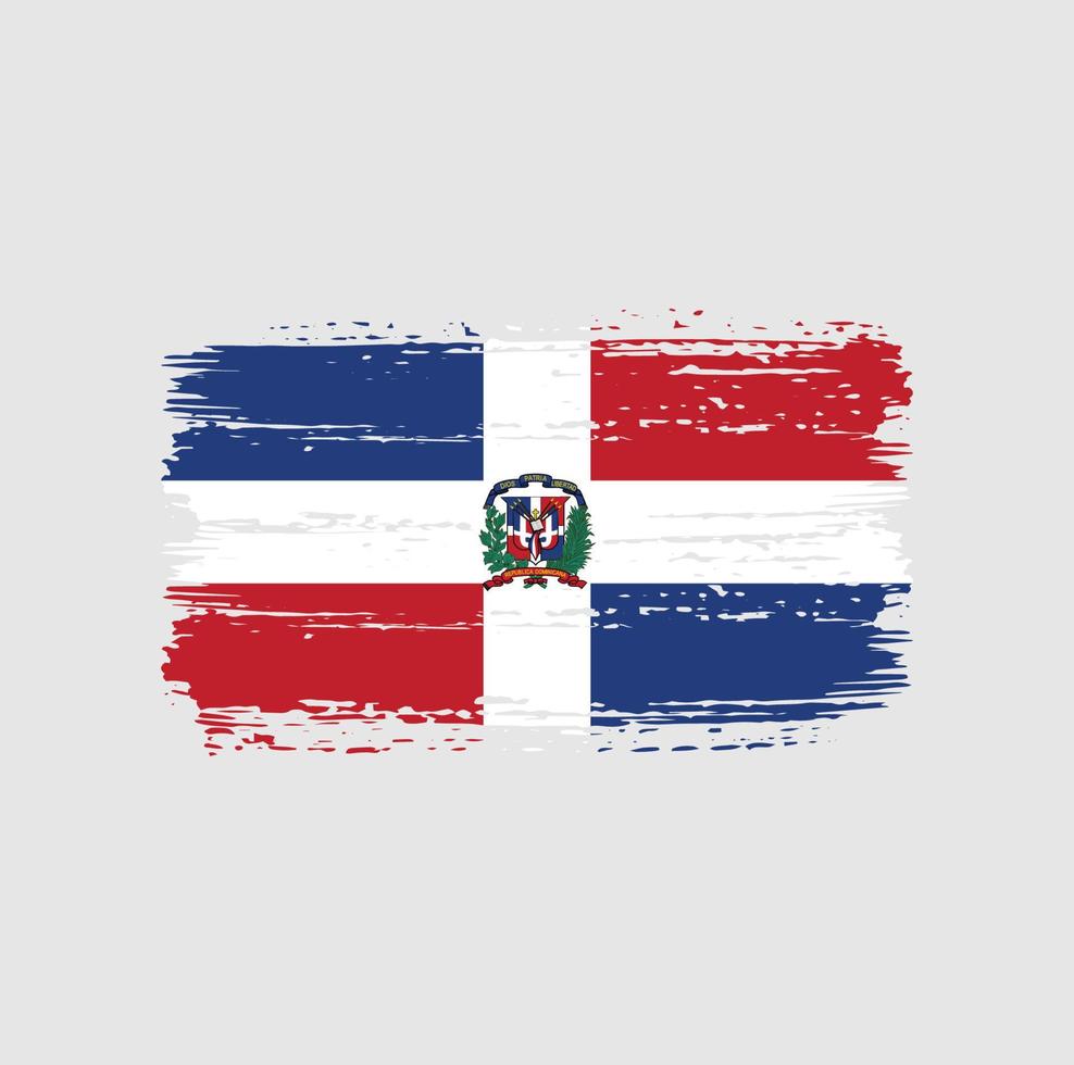 pinceladas de bandeira dominicana. bandeira nacional vetor