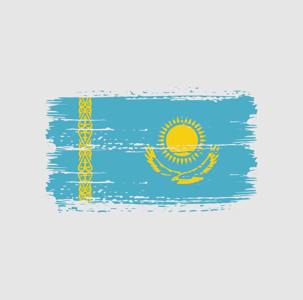 pinceladas de bandeira do cazaquistão. bandeira nacional vetor