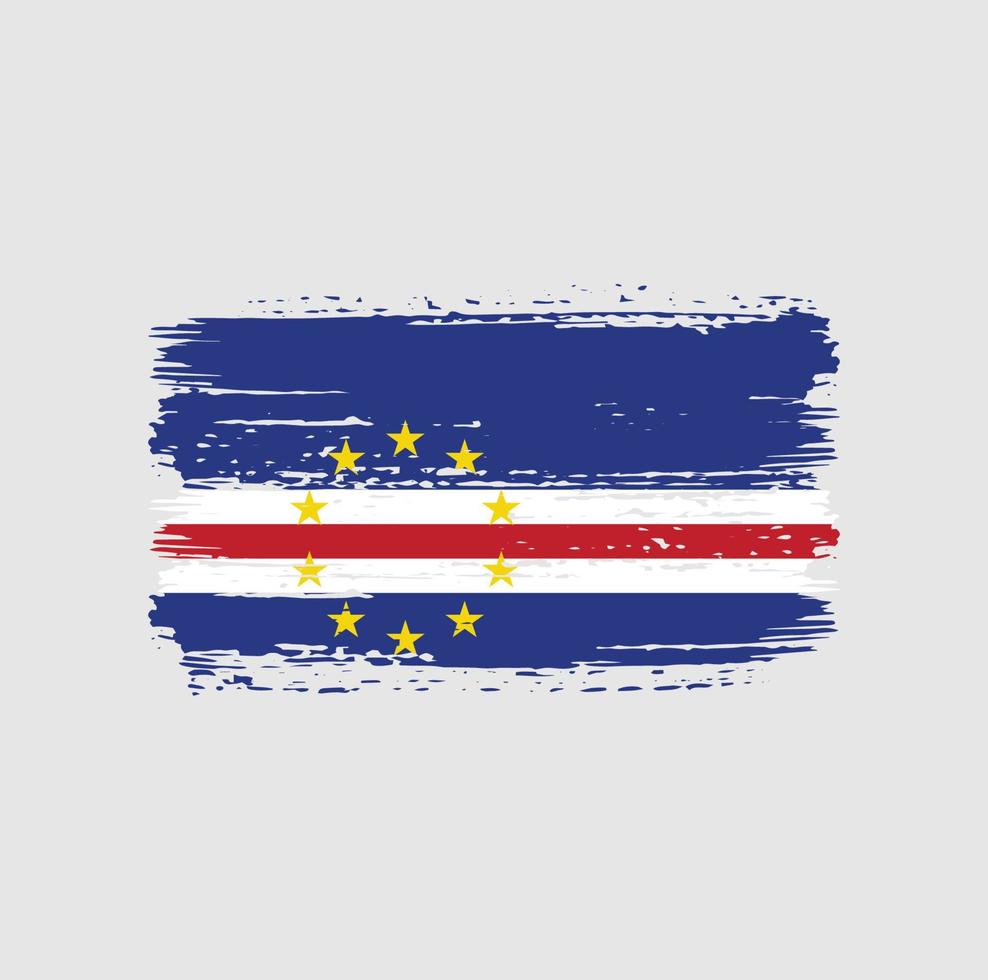 pinceladas de bandeira de cabo verde. bandeira nacional vetor