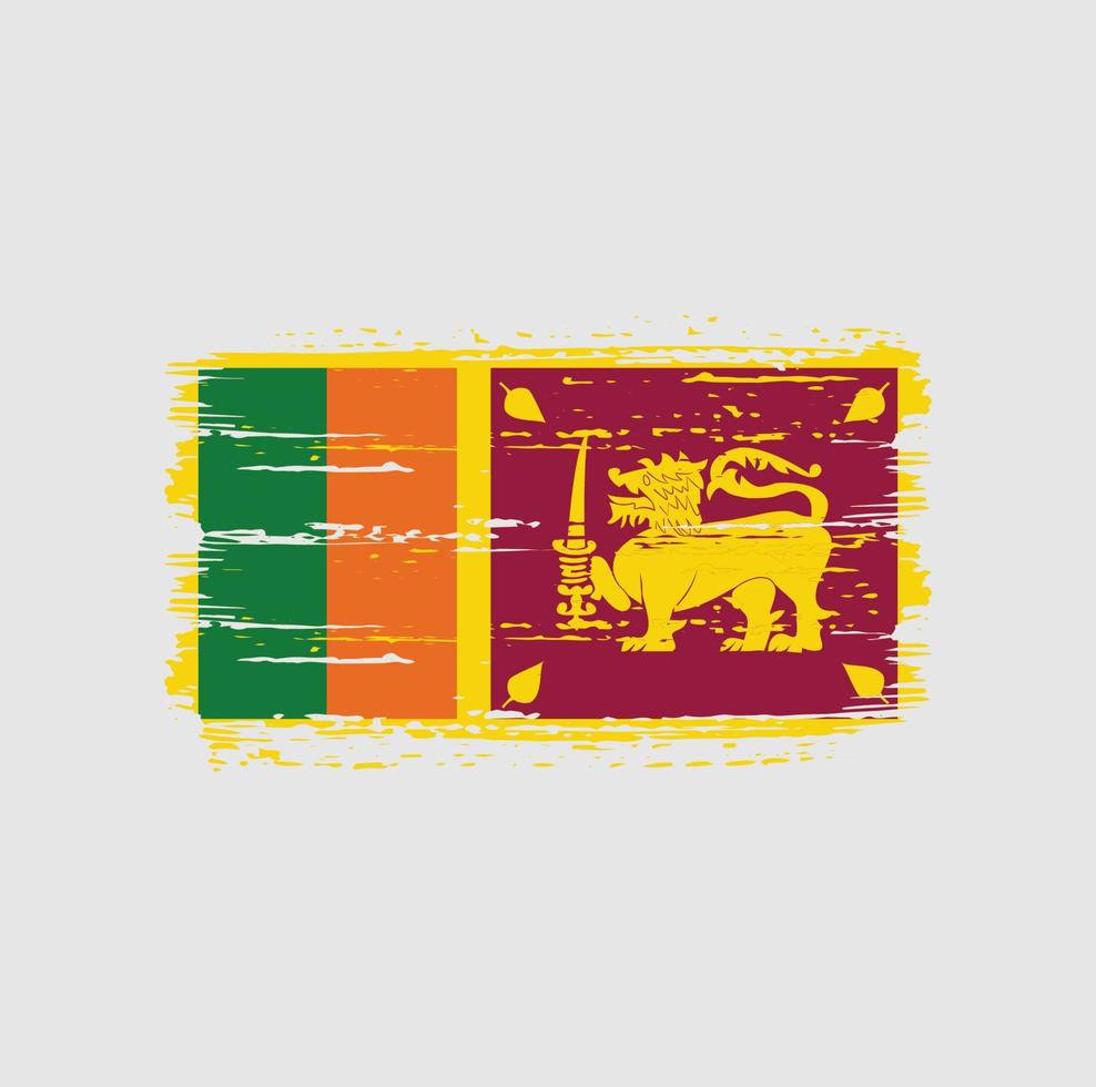 pinceladas de bandeira do sri lanka. bandeira nacional vetor