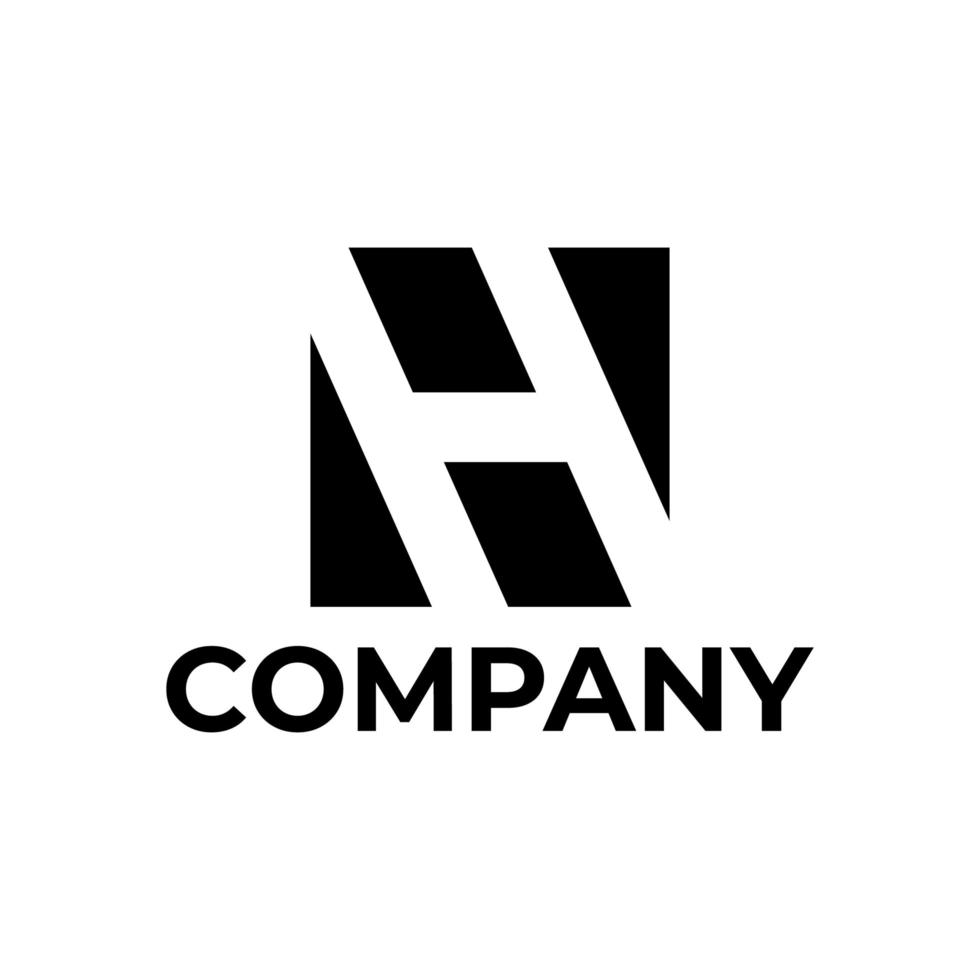 letra h no design de logotipo quadrado vetor