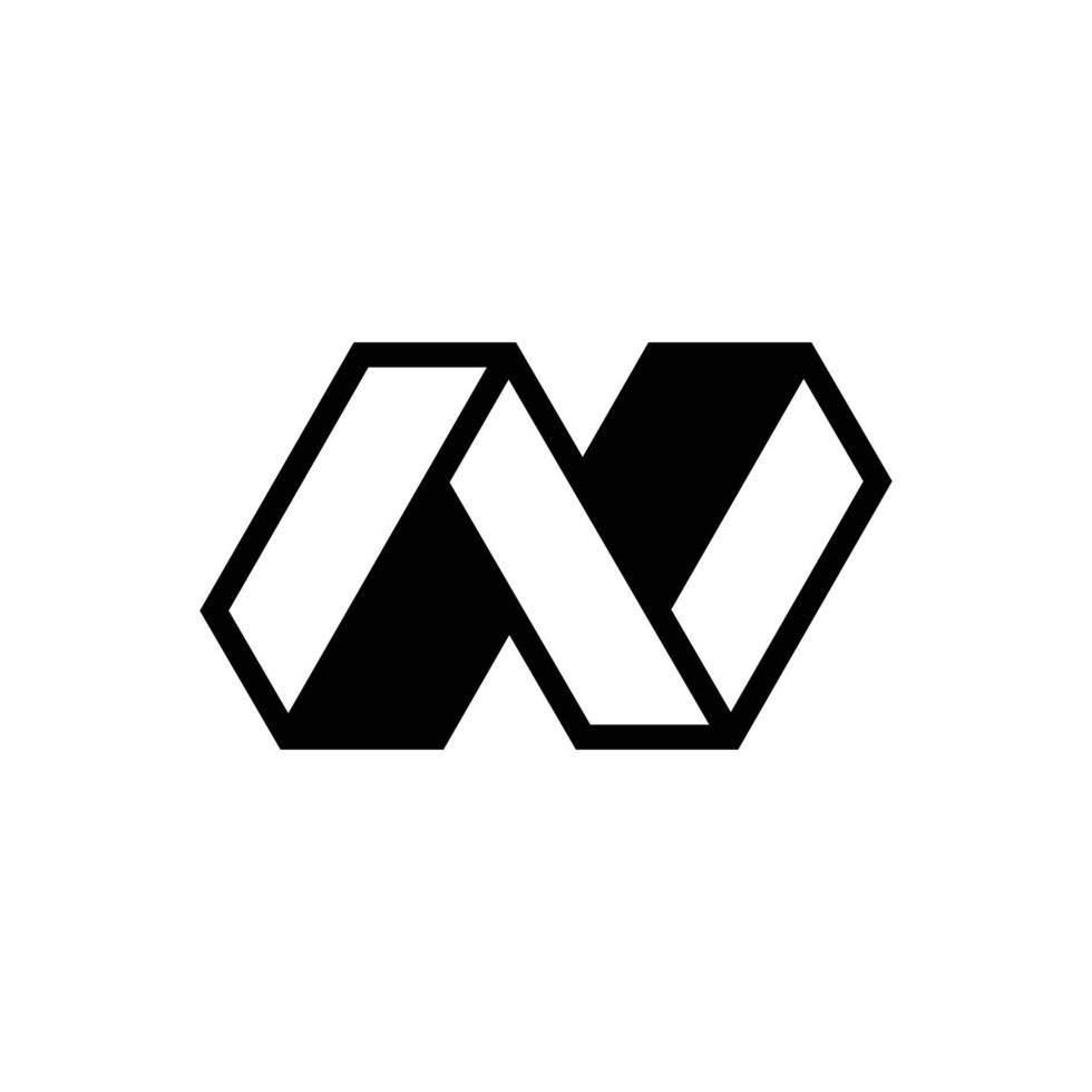 letra moderna n com design de logotipo isométrico 3d vetor