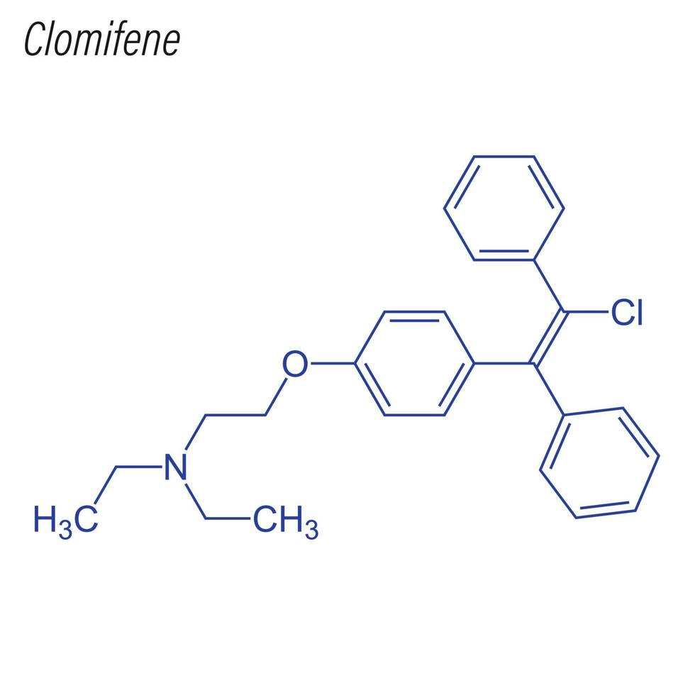 fórmula esquelética vetorial de . molécula química da droga. vetor