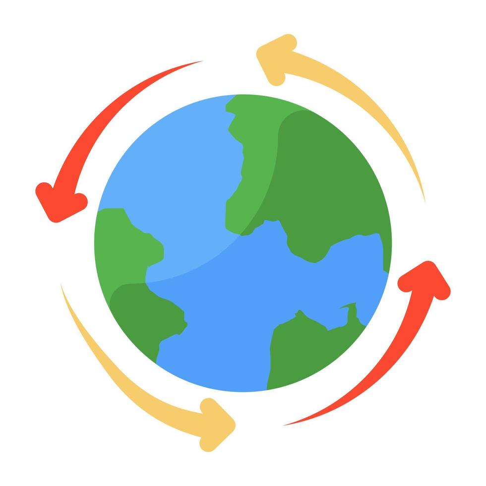 ícone plano na moda de todo o mundo vetor