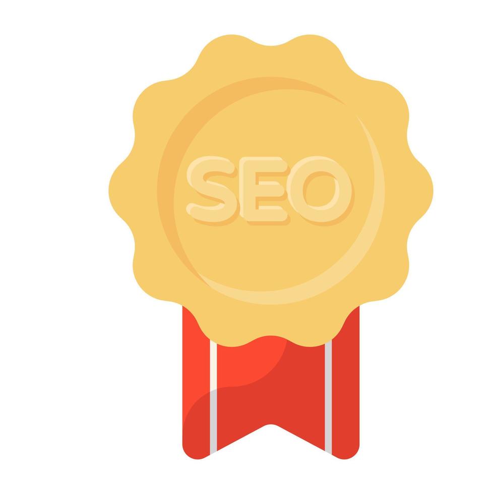 ícone plano de distintivo de seo, rótulo de seo vetor