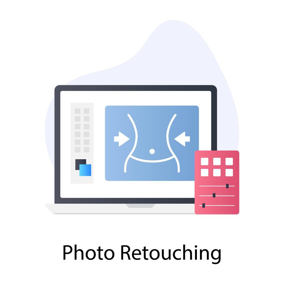 ícone de retoque de fotos de estilo conceitual plano vetor