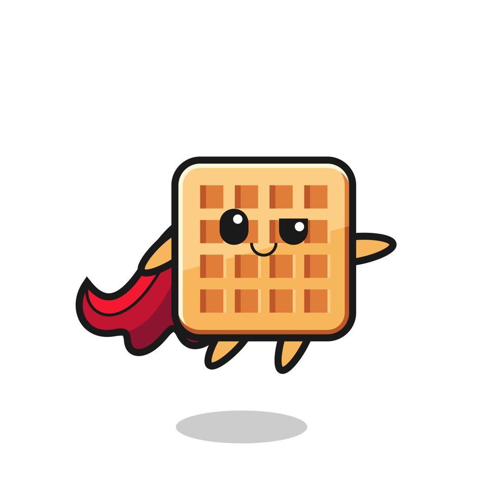 personagem de super-herói de waffle fofo está voando vetor