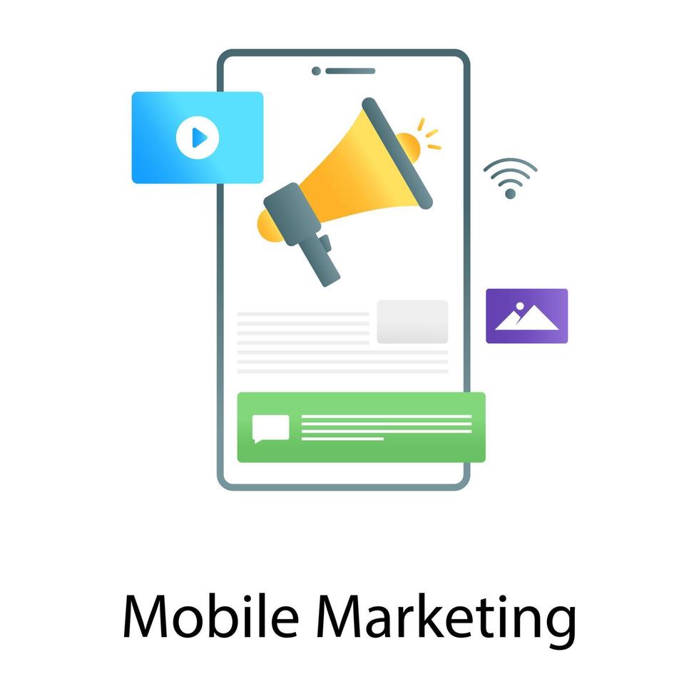 aplicativo promocional, vetor gradiente de marketing móvel