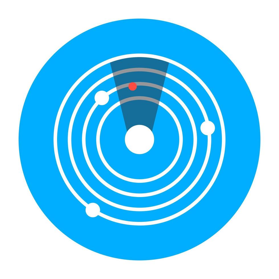 ícone de design moderno plano de rastreamento de radar vetor