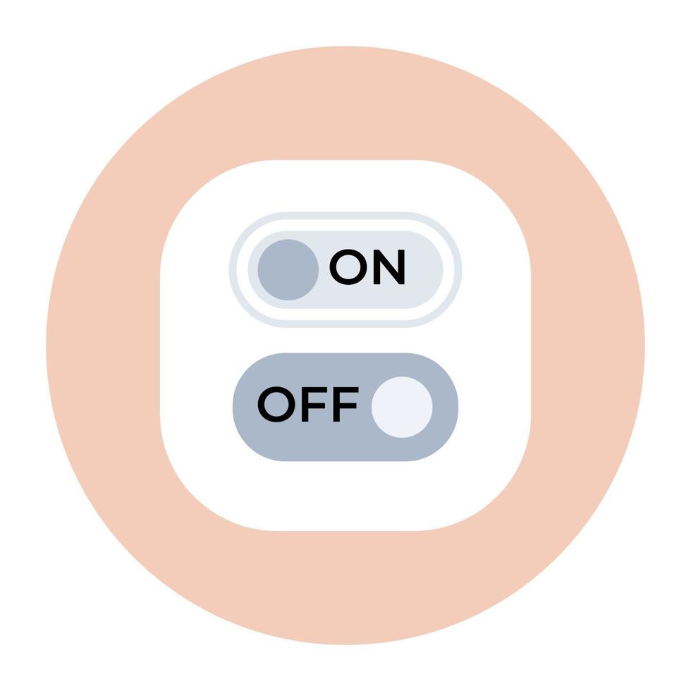 design plano moderno de botões de alternância vetor