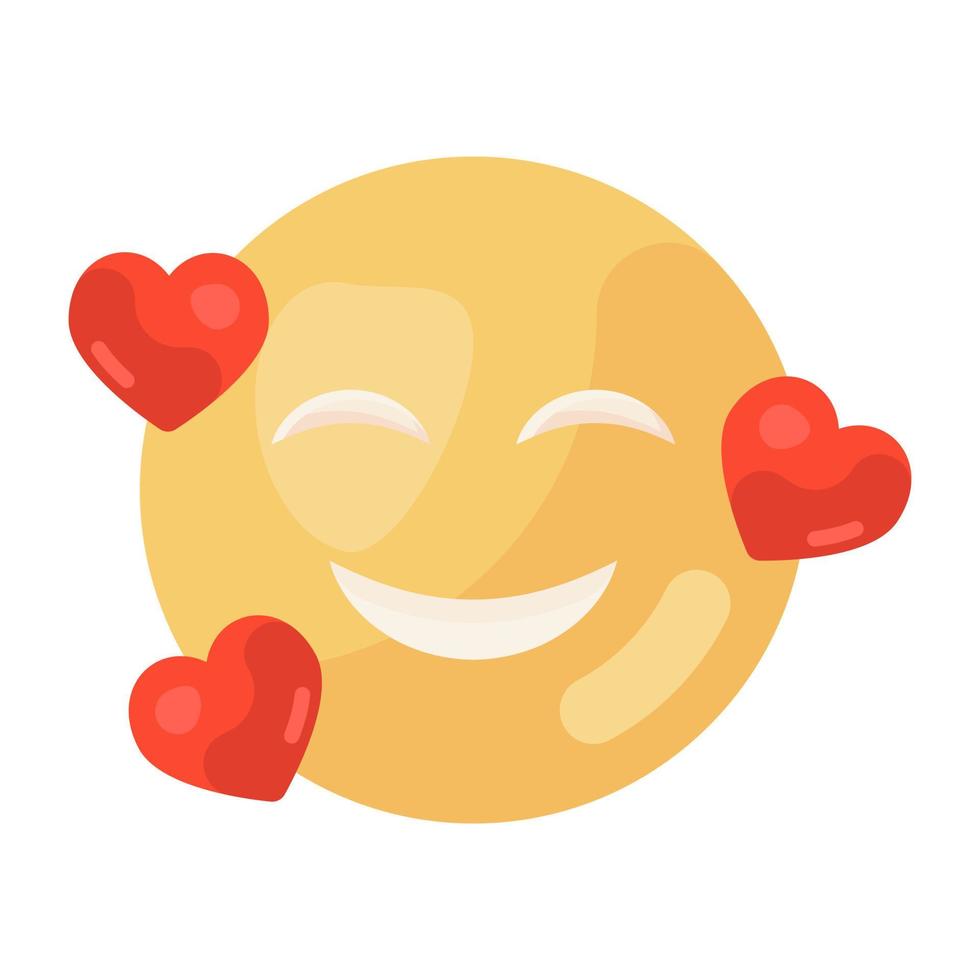 Vetores de Emoji De Amor Linha Fina Com Corações e mais imagens de