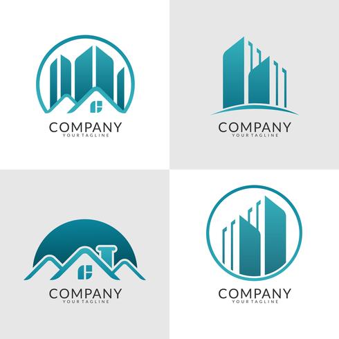 coleção de logotipo imobiliário moderno vetor