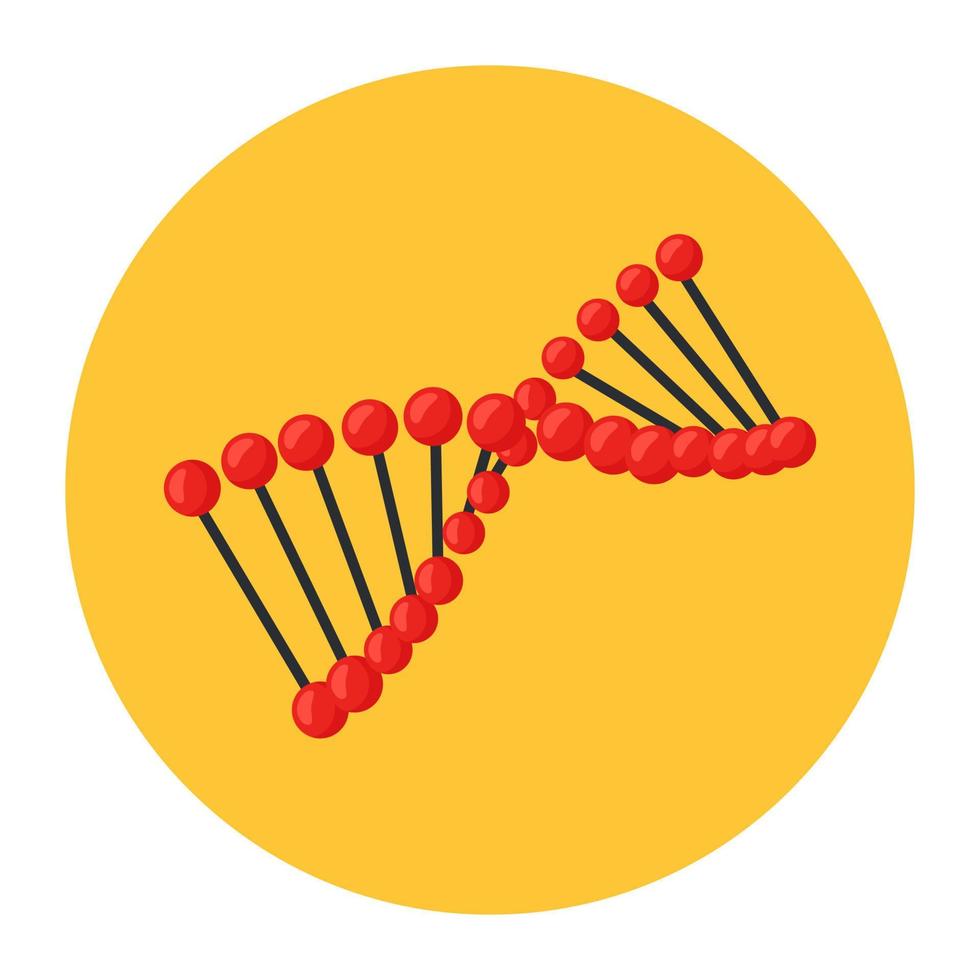 design de ícone plano de um dna, ácido desoxirribonucleico vetor