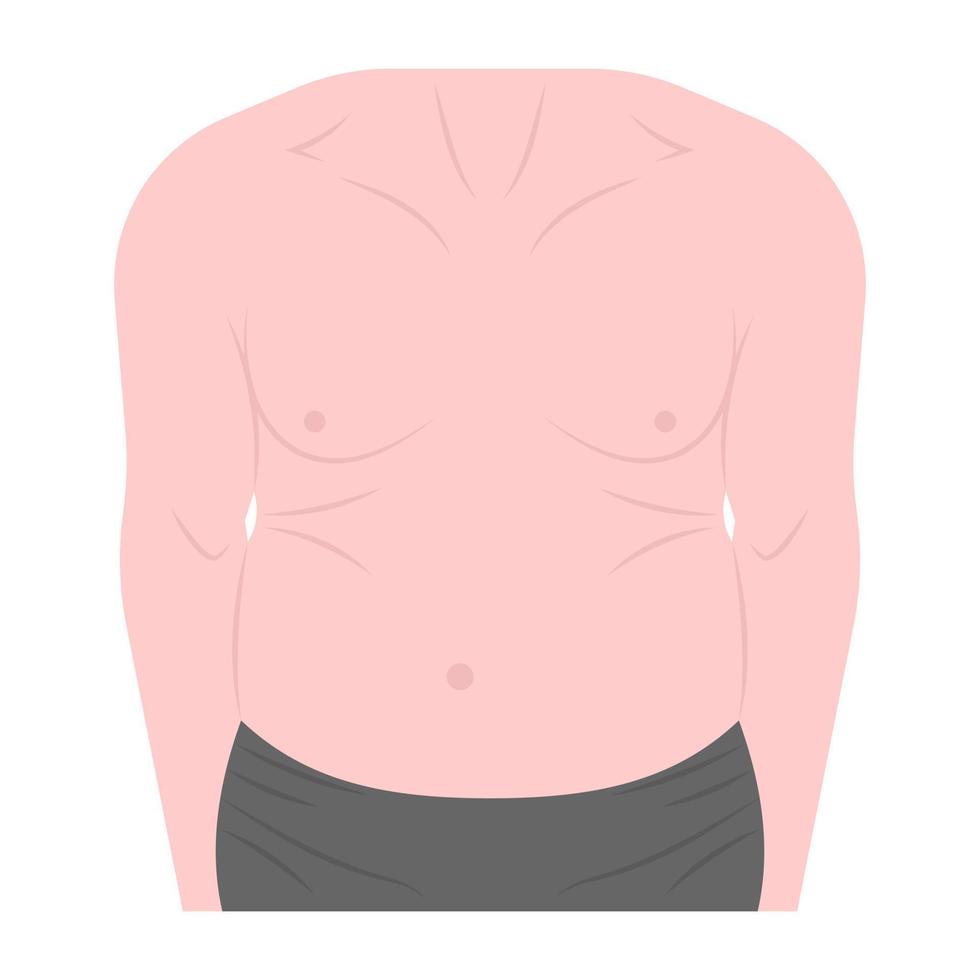 vetor plano na moda editável e gordo nas costas mostrando a parte do corpo