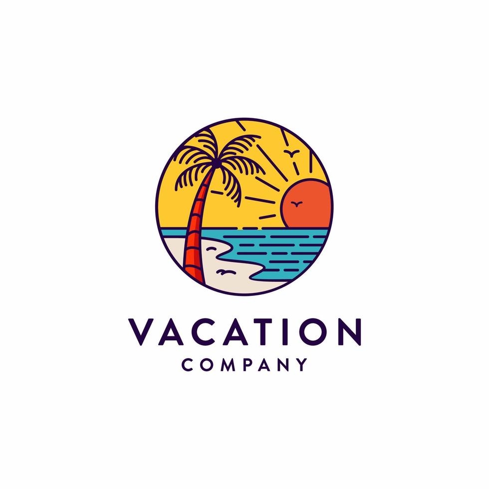 design de logotipo de praia vetor