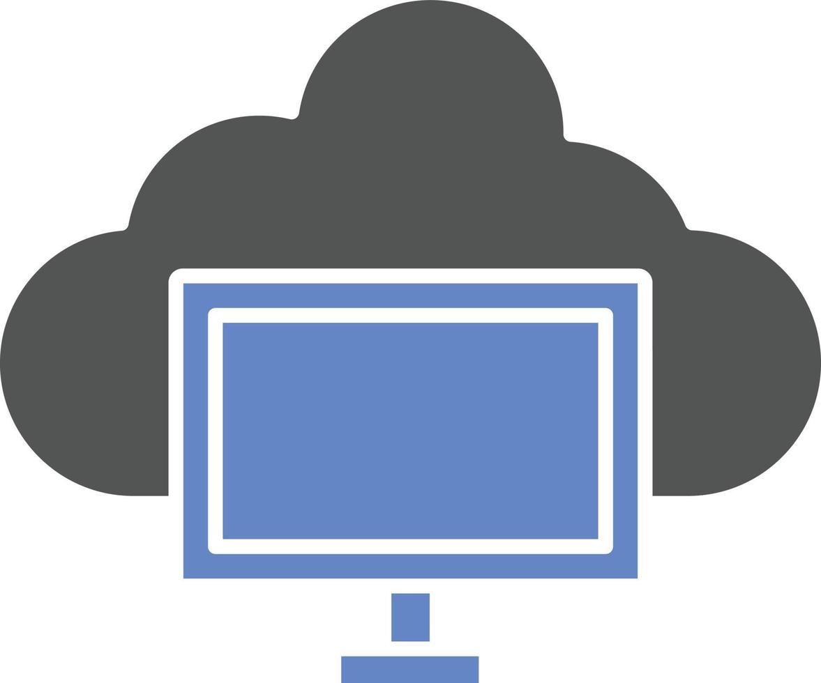 estilo de ícone de computação em nuvem vetor