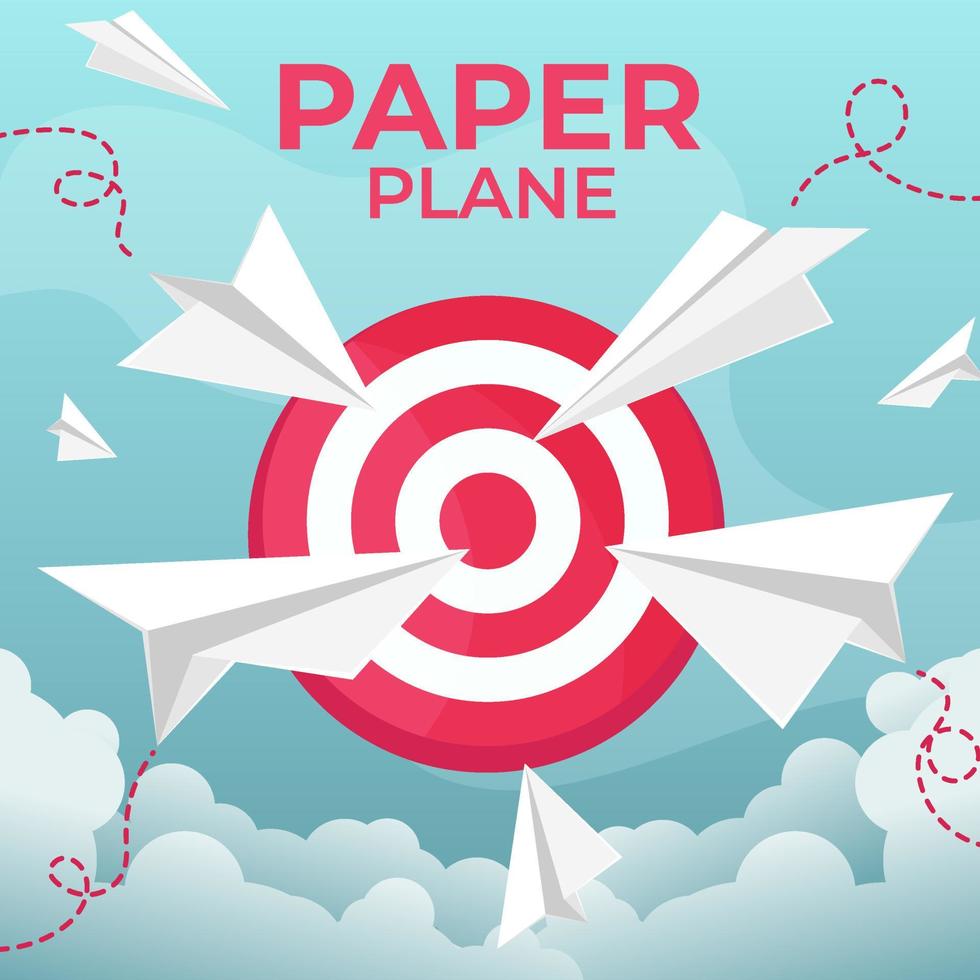 plano de fundo do avião de papel de negócios vetor