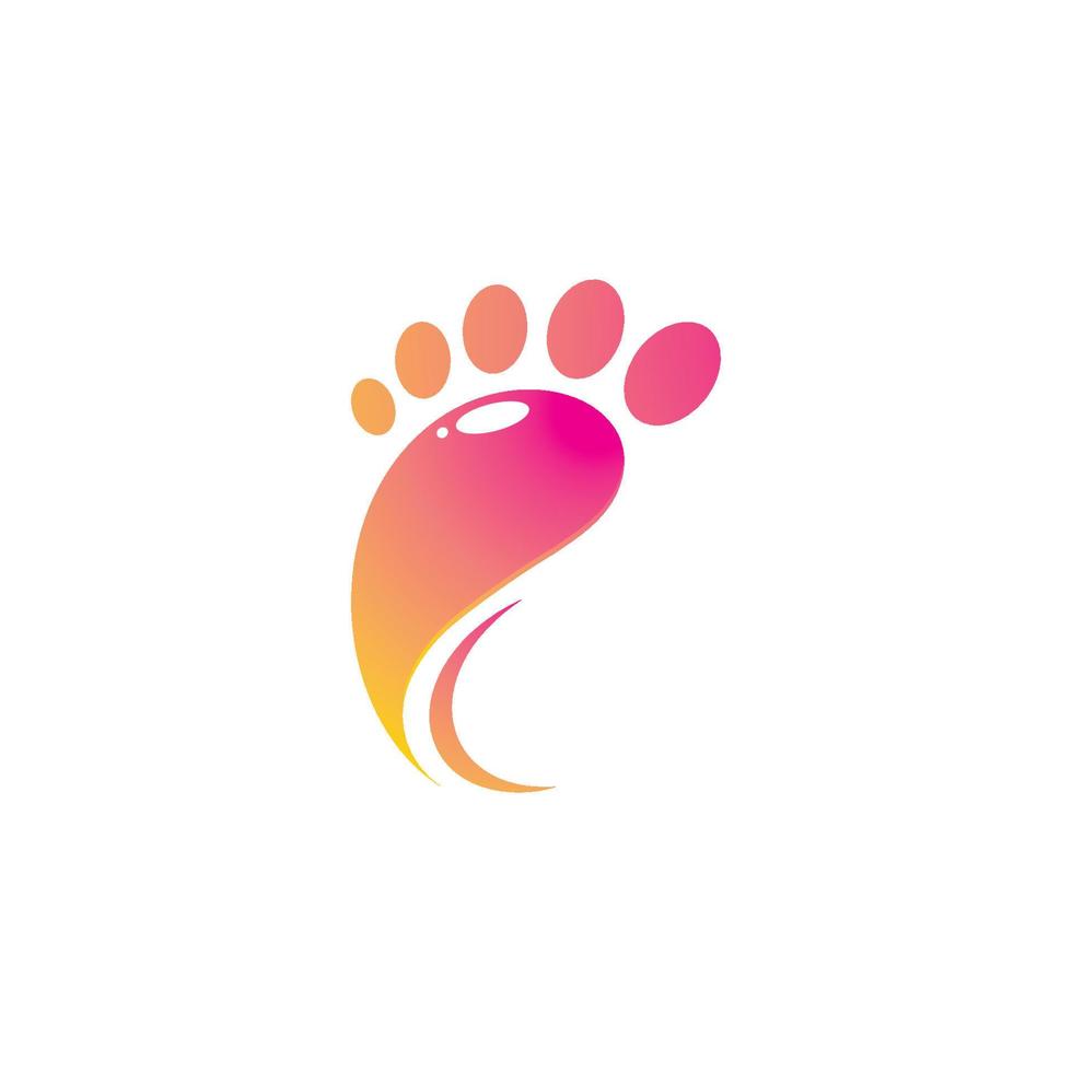 vetor de design de logotipo de cuidados com os pés. pés massageando símbolo