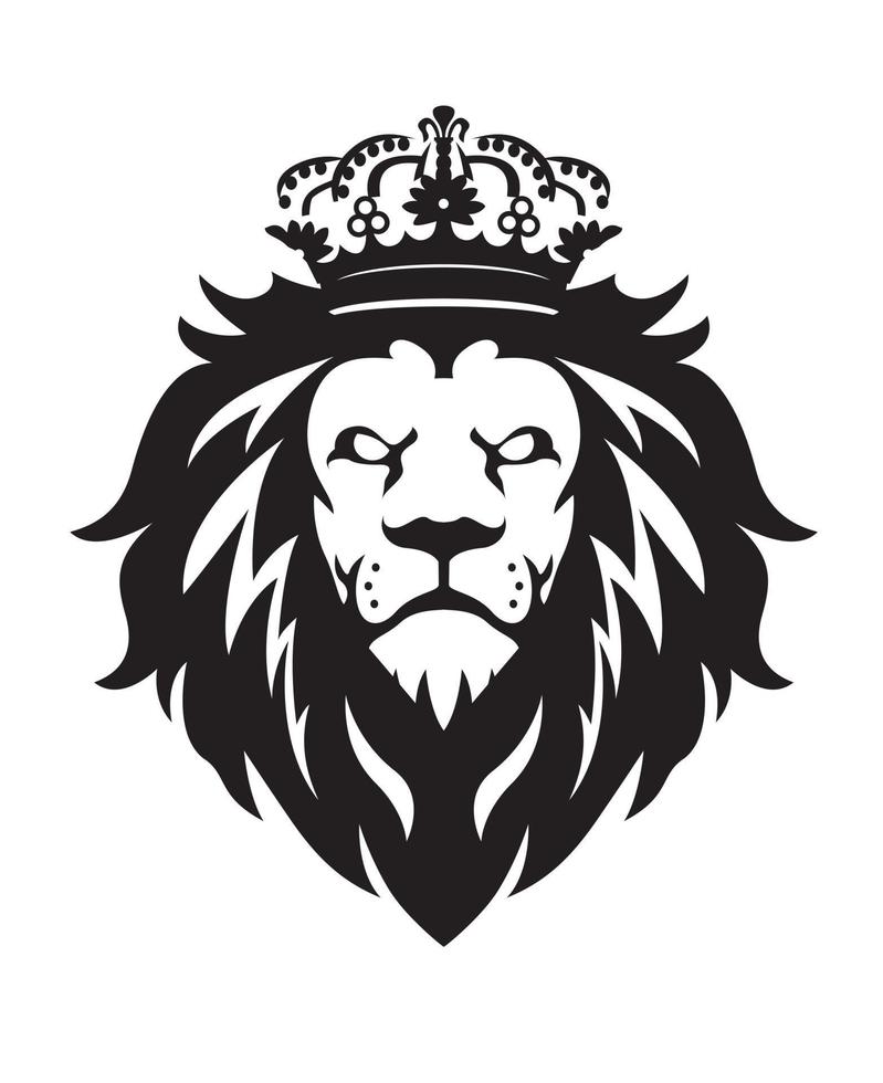 cabeça de leão selvagem e ícone do logotipo. ilustração vetorial. vetor