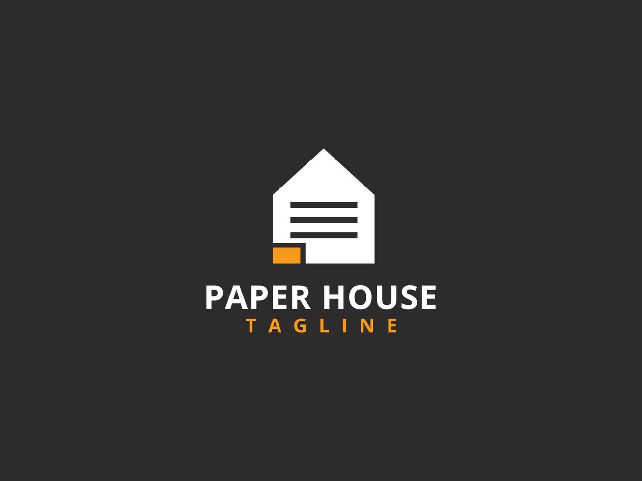 modelo de logotipo de impressão de casa, papel e conceito de casa vetor