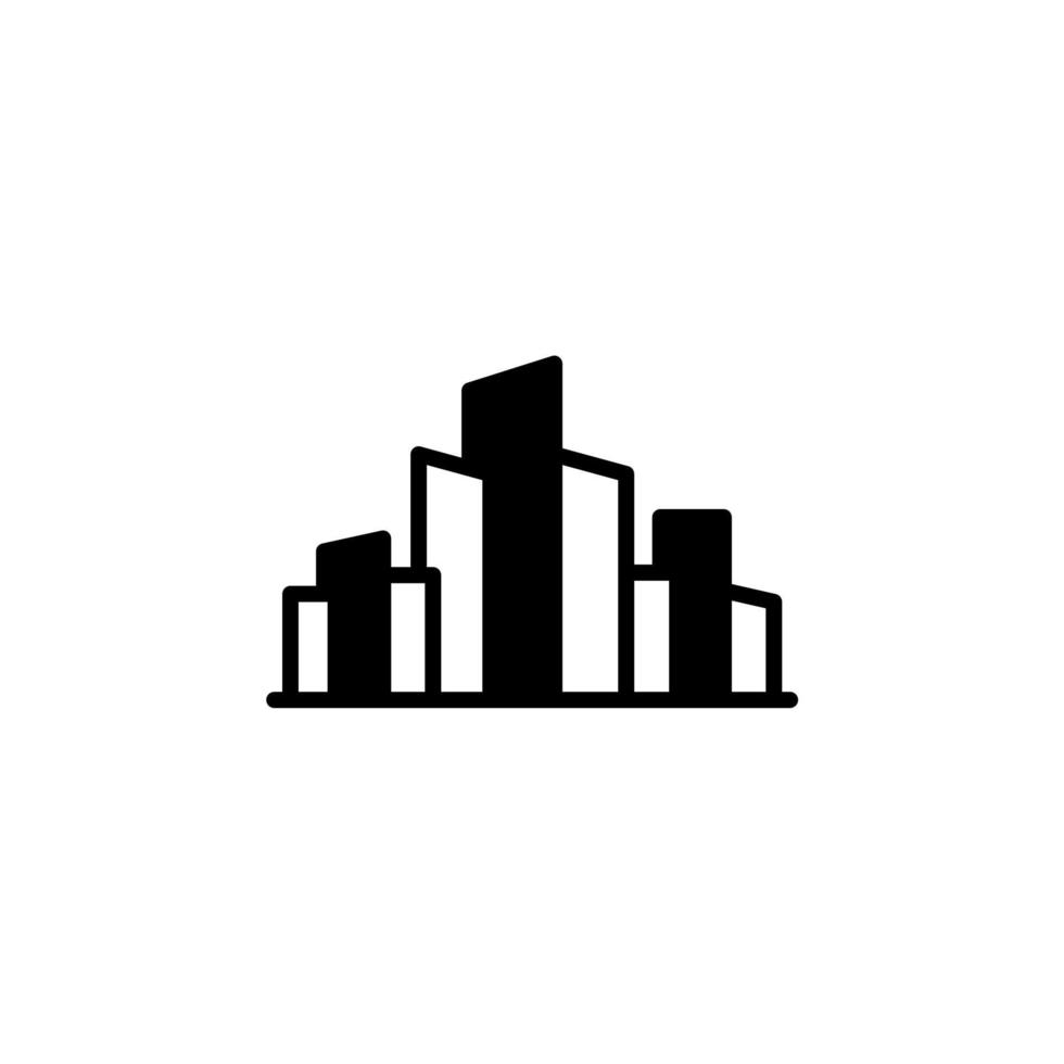 cidade, cidade, modelo de logotipo de ilustração vetorial de ícone de linha sólida urbana. adequado para muitos propósitos. vetor