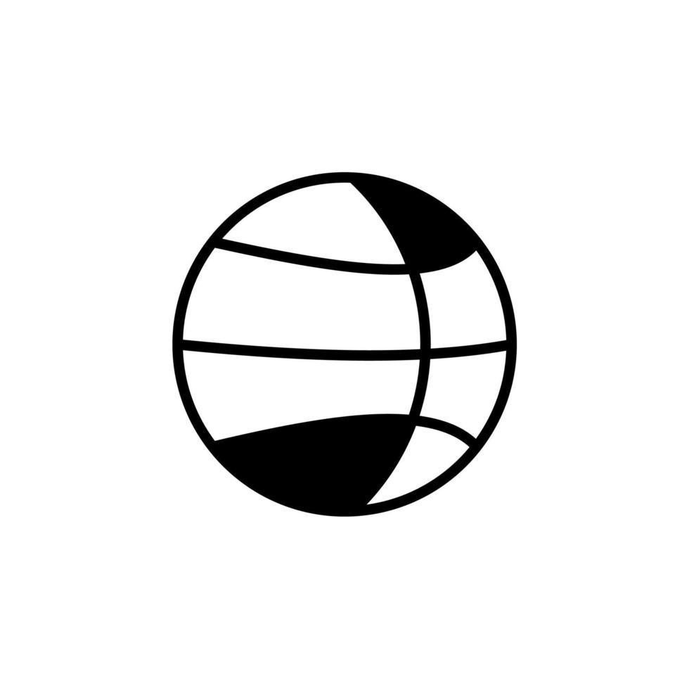 esporte, bola, modelo de logotipo de ilustração vetorial de ícone de linha sólida de jogo. adequado para muitos propósitos. vetor