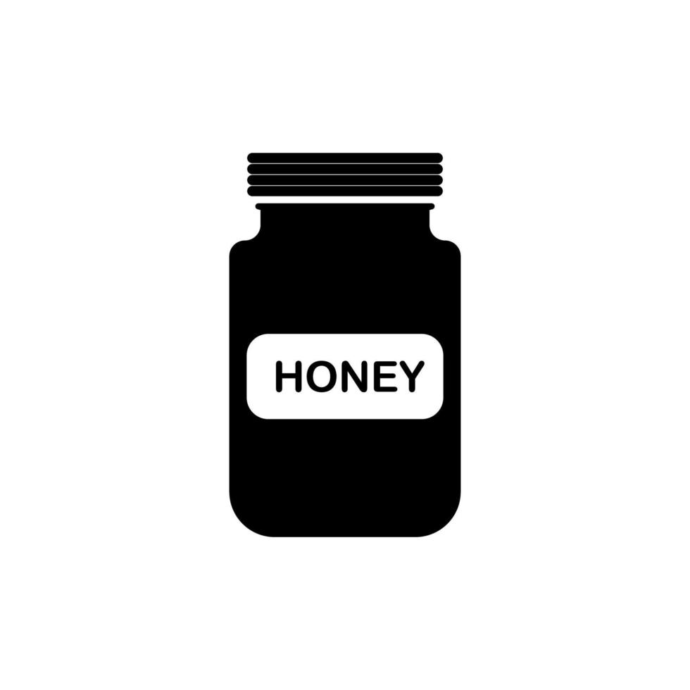 vetor de ícone de pote de mel. forma plana simples