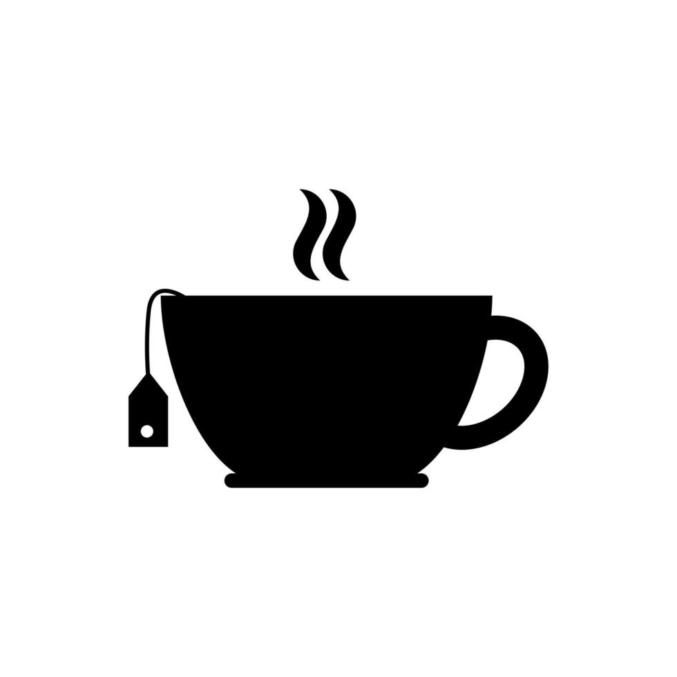 vetor de ícone de xícara de chá. uma xícara de chá quente com uma baforada de fumaça