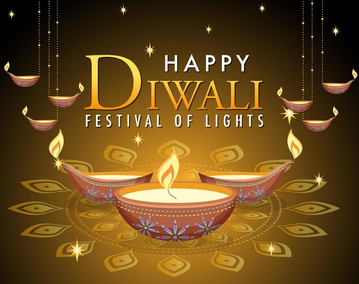 diwali festival indiano de luzes vetor