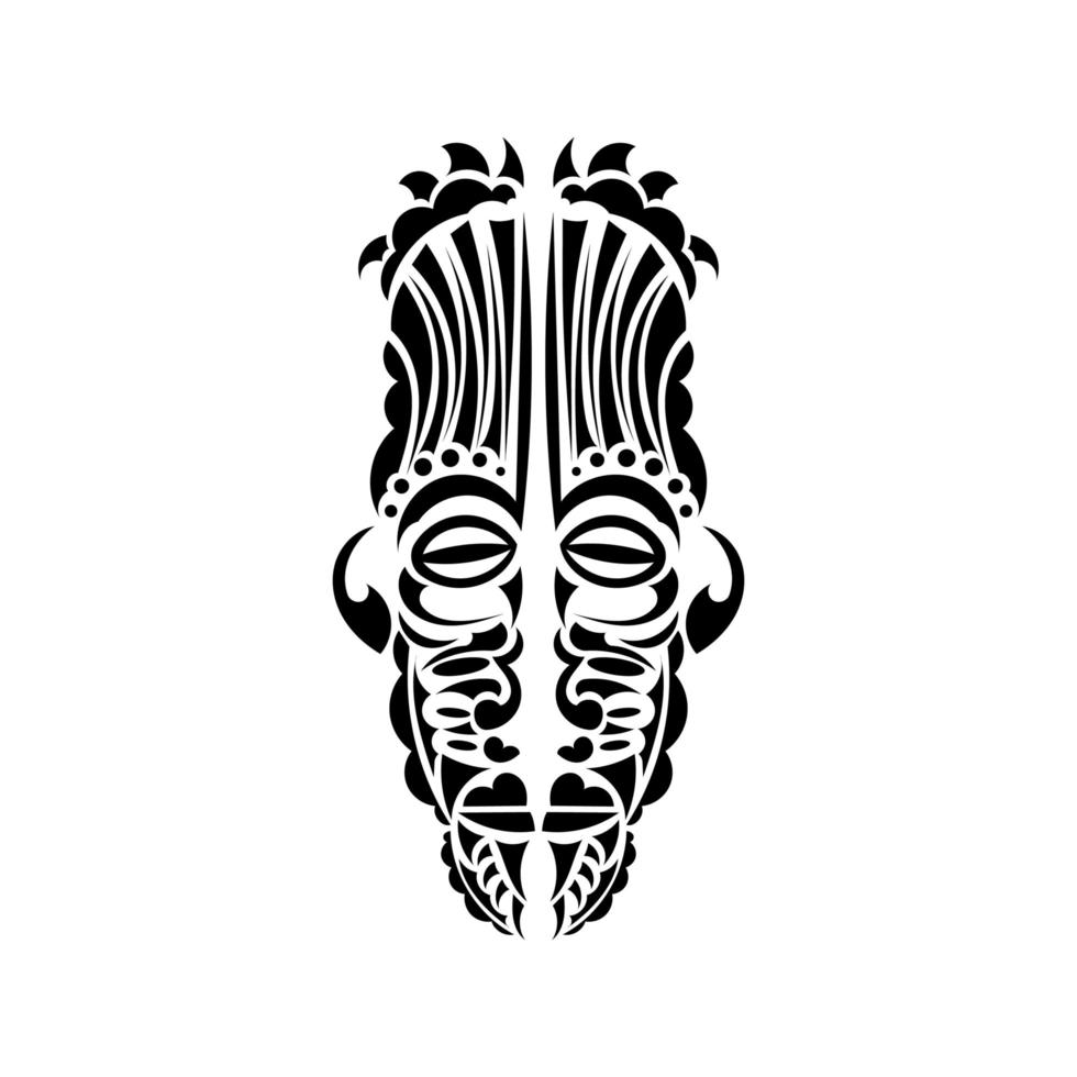 máscara em ornamentos de estilo samoano. tatuagem com padrões polinésios. isolado. ilustração vetorial. vetor